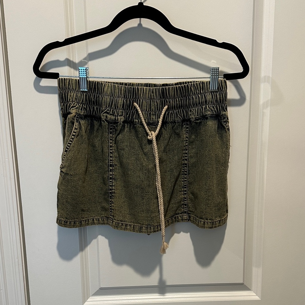 We The Free Khaki Drawstring Shorts